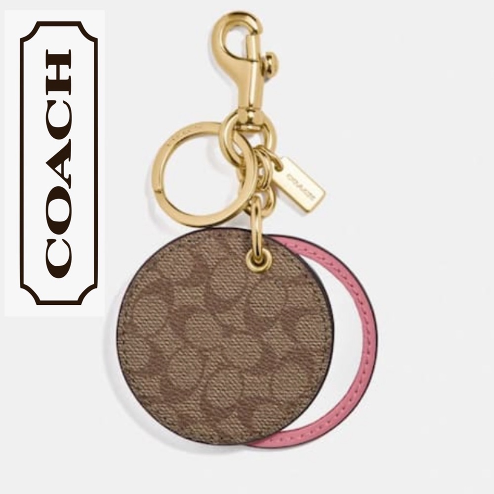 Coach Mirror Bag Charm In Signature Canvas